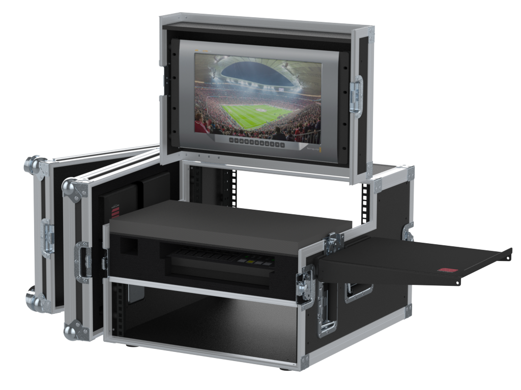 Santosom   Flight case Regie 4, Roland VR-4HD+LCD+19" 3U