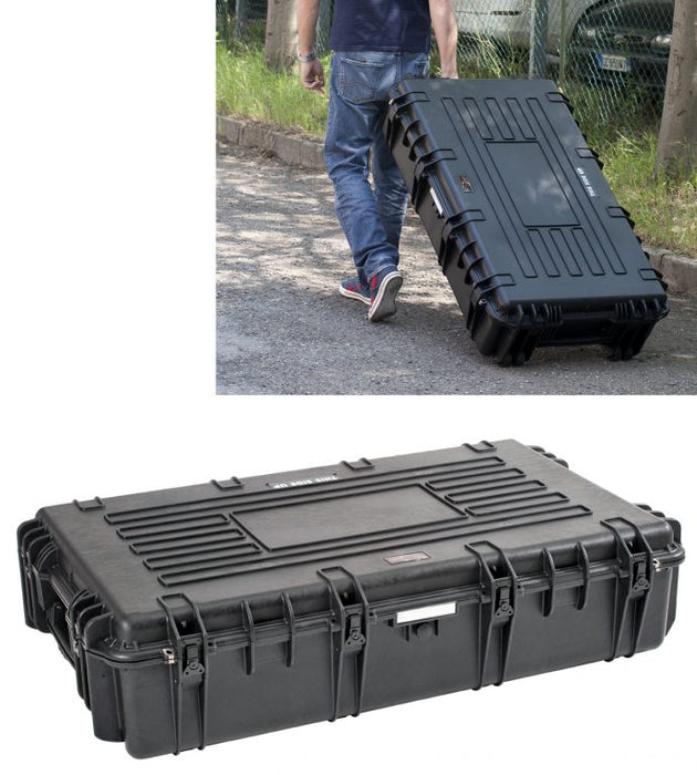 PLASTIC CASES WATERPROOF CASE 108x62x26+6 cm (174lt) w/ wheels, Foam