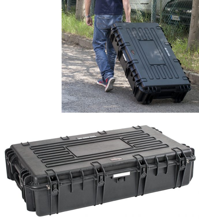 PLASTIC CASES WATERPROOF CASE 108x62x26+6 cm (174lt) w/ wheels, Foam