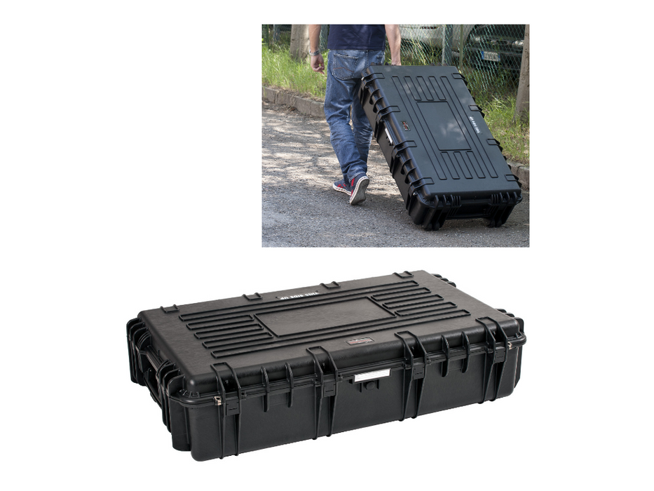 PLASTIC CASES WATERPROOF CASE 108x62x26+6 cm (174lt) With Wheels