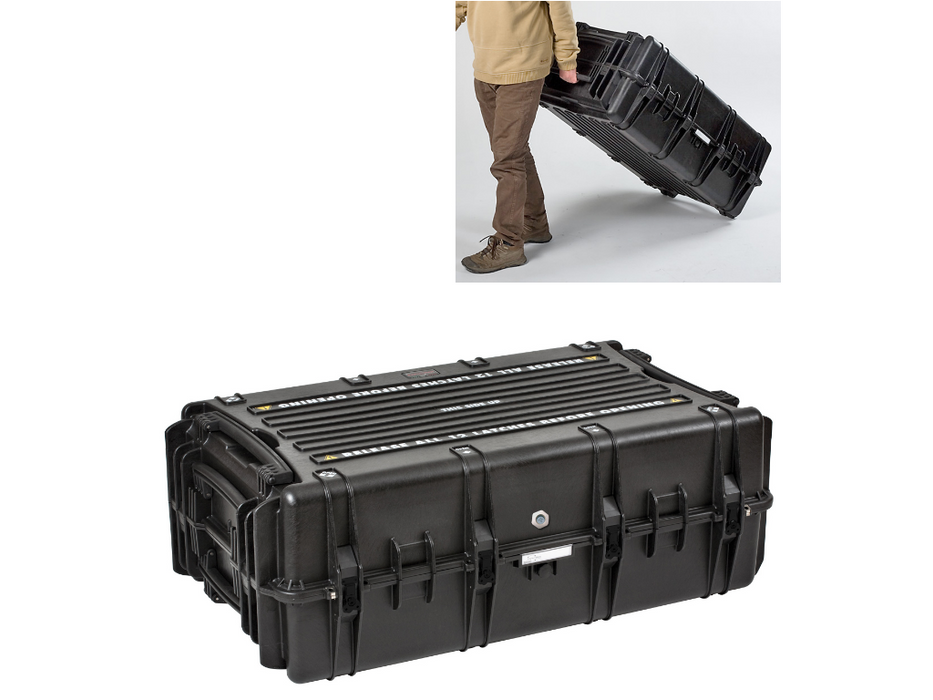 PLASTIC CASES WATERPROOF CASE 108x62x40+20 cm (260lt) w/ wheels