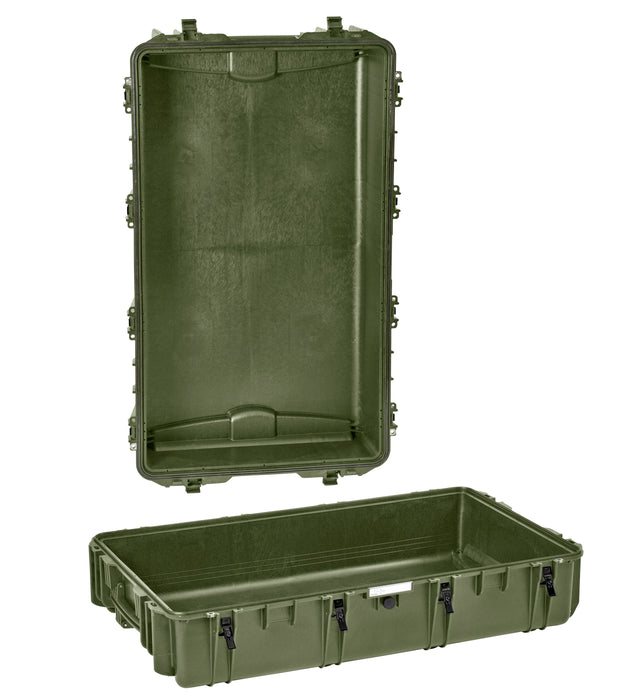 PLASTIC CASES WATERPROOF CASE 108x62x40+20 cm (260lt) w/ wheels - Green