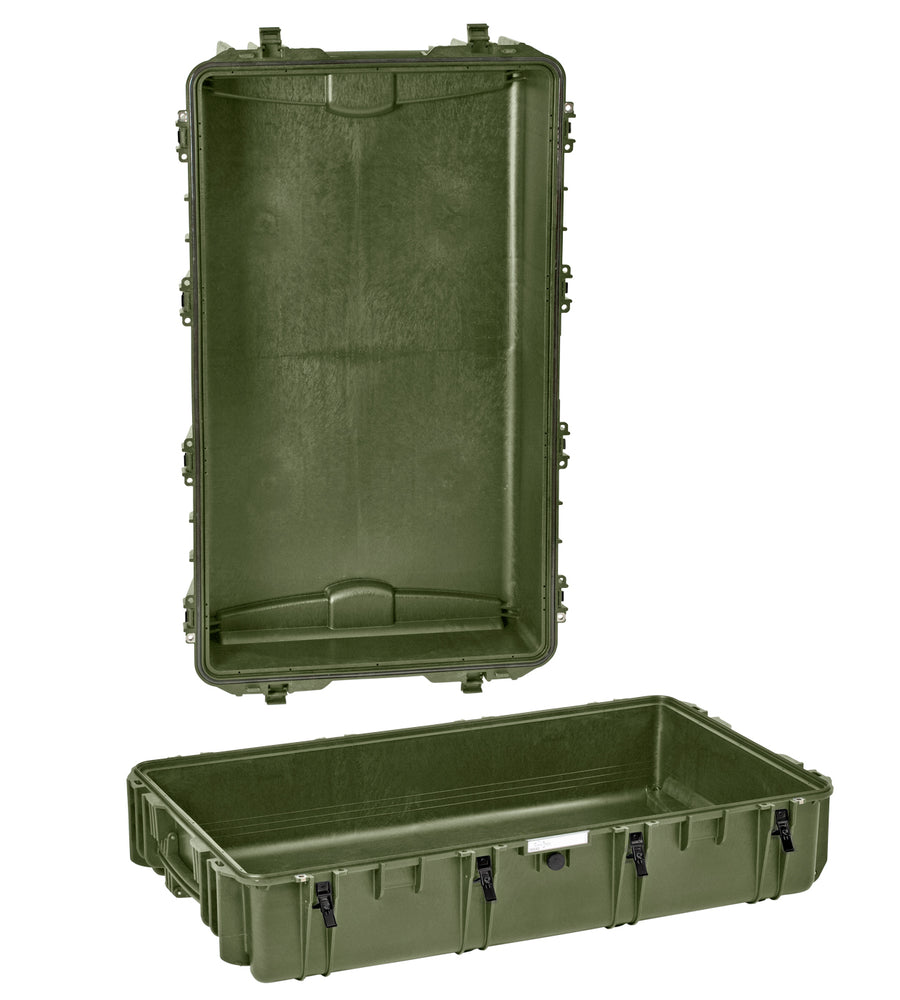 PLASTIC CASES WATERPROOF CASE 108x62x40+20 cm (260lt) w/ wheels - Green