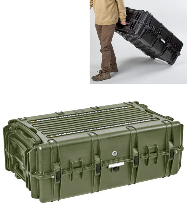 PLASTIC CASES WATERPROOF CASE 108x62x40+20 cm (260lt) w/ wheels