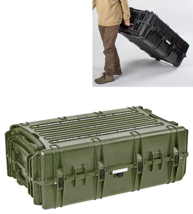 PLASTIC CASES WATERPROOF CASE 108x62x40+20 cm (260lt) w/ wheels