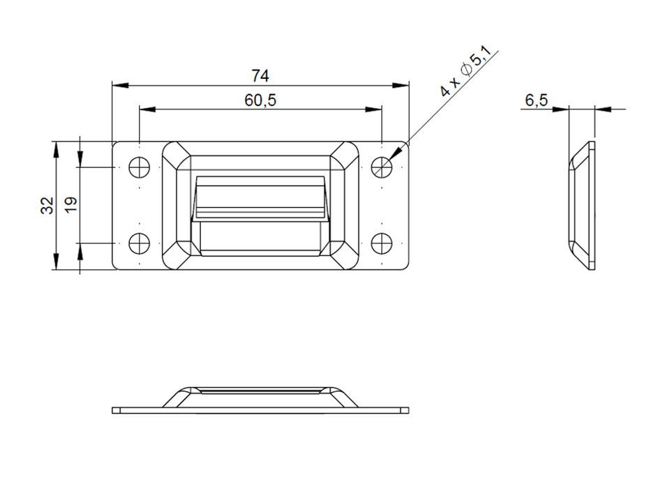 Adam Hall Hardware  Keeper Plate For 17302 Galvanised Steel