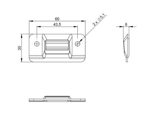 Adam Hall Hardware  Keeper Plate For 17343