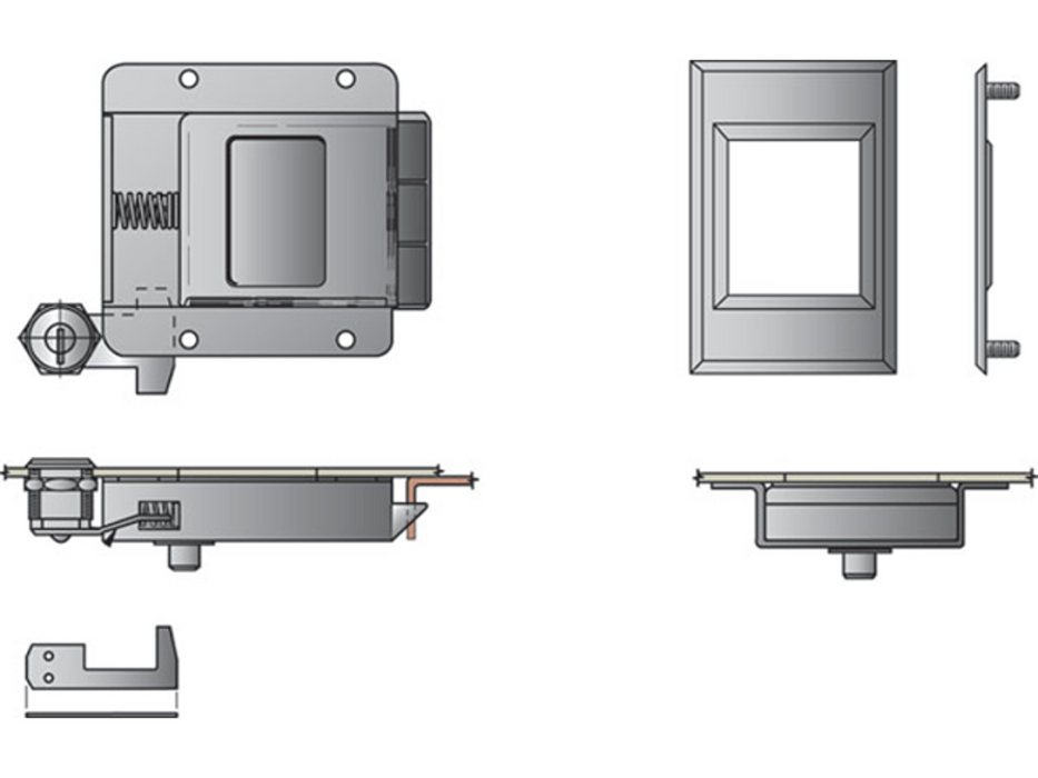 Southco HARDWARE  Sliding latche ux-box Southco 89x88x19mm