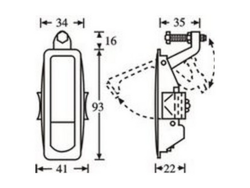 Southco Hardware  Lever Latch Metal Black