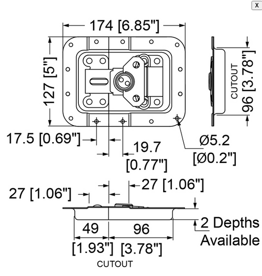 Penn Hardware  Butterfly Latch Large Cranked 14mm Deep