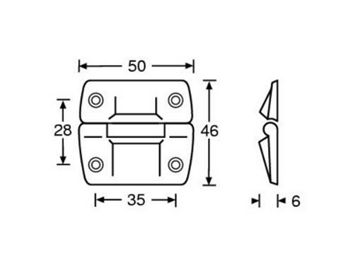 Adam Hall Hardware  Stop Hinge Medium chrome-P