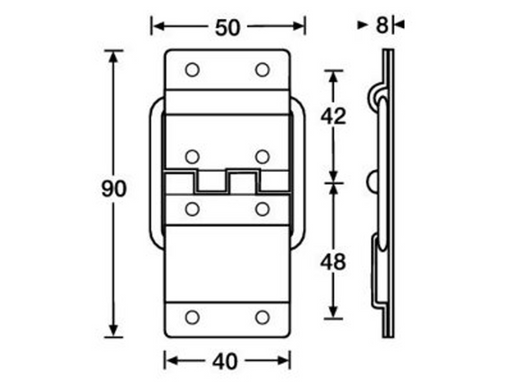 Adam Hall Hardware  Stop Hinge Large Galvanised