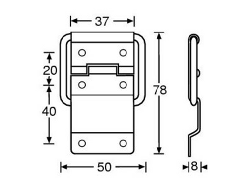 Adam Hall Hardware  Stop Hinge Medium nickel-P