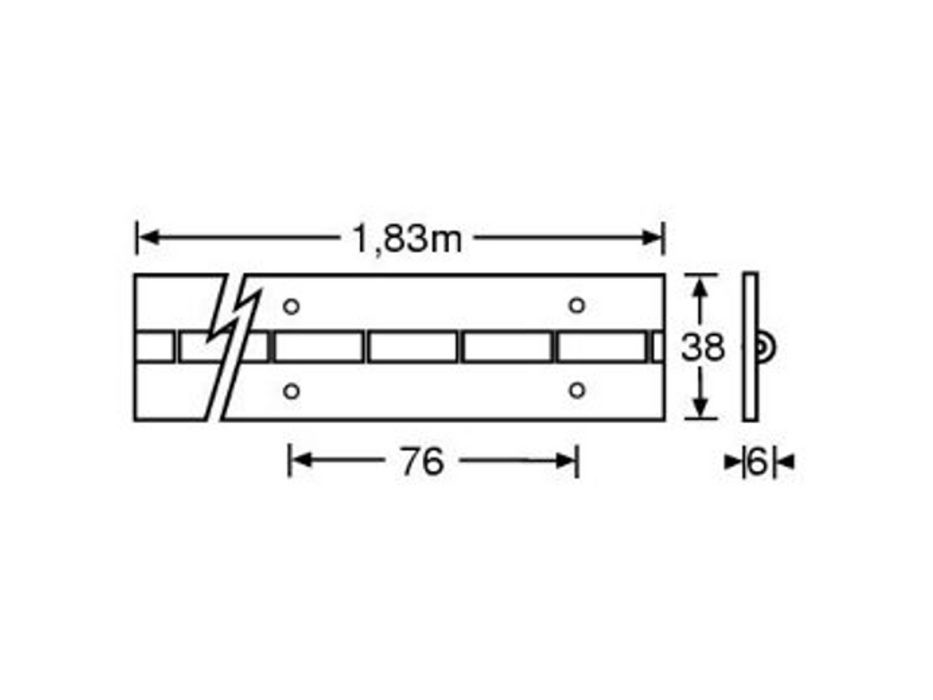 Adam Hall Hardware  Piano Hinge Steel pre-drilLed