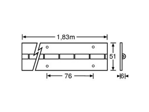 Adam Hall Hardware  Piano Hinge Steel pre-drilLed