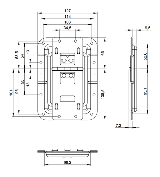 Adam Hall Hardware  Lid Stay Large Cranked With Hinge