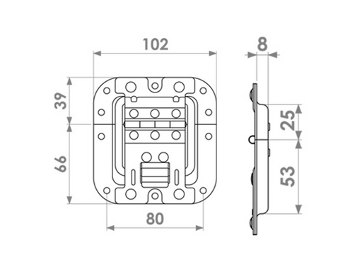 Adam Hall Hardware  Lid Stay Medium Non Cranked With HingeAndClick-Stop