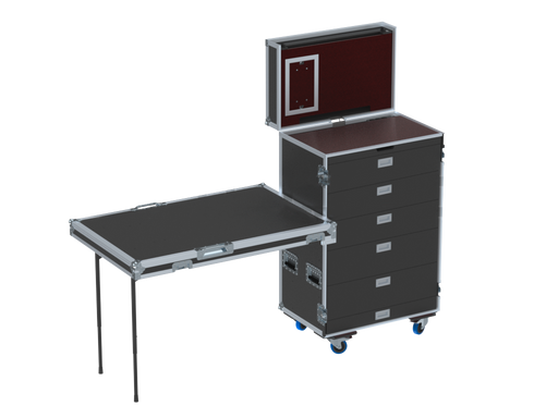 SANTOSOM Roadcase Roadcase RDC 5, 27U 7 drawers: 1, 4, 4, 4, 4, 5, 5, 2U + Led