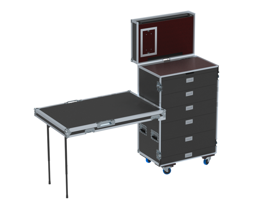 SANTOSOM Roadcase Roadcase RDC 5, 27U 7 drawers: 1, 4, 4, 4, 4, 5, 5, 2U + Led