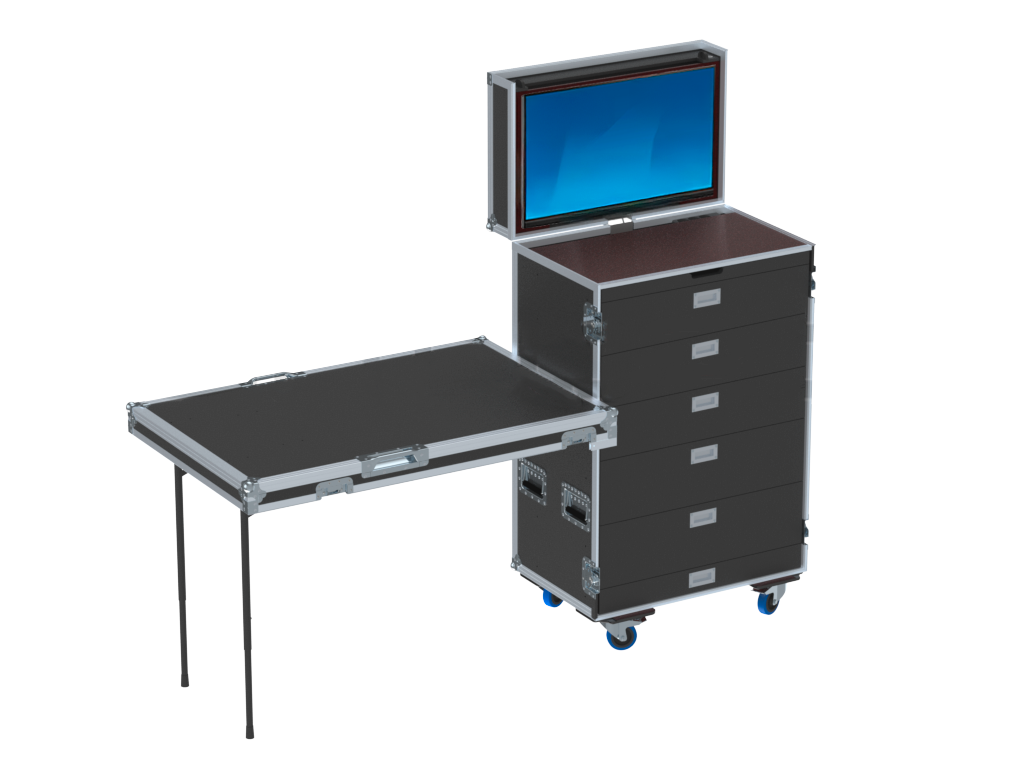 SANTOSOM Roadcase Roadcase RDC 5, 27U 7 drawers: 1, 4, 4, 4, 4, 5, 5, 2U + Led