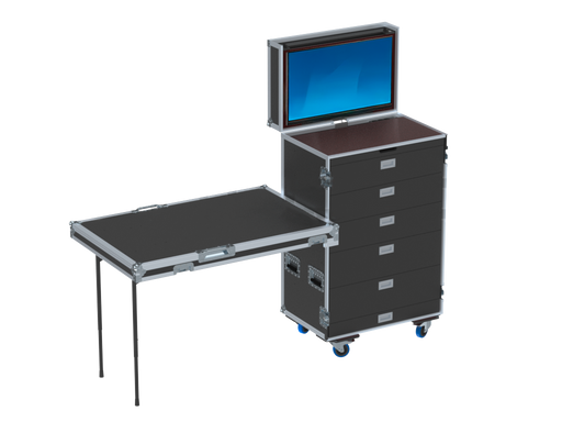 SANTOSOM Roadcase Roadcase RDC 5, 27U 7 drawers: 1, 4, 4, 4, 4, 5, 5, 2U + Led