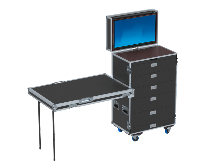 SANTOSOM Roadcase Roadcase RDC 5, 27U 7 drawers: 1, 4, 4, 4, 4, 5, 5, 2U + Led