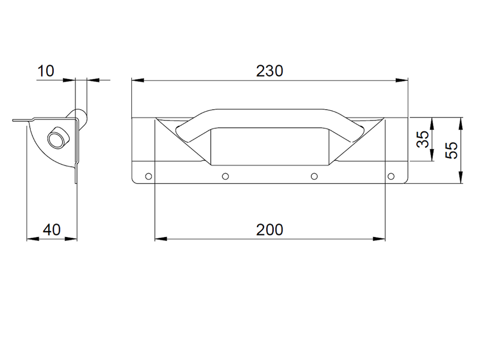 Adam Hall HARDWARE  Case edge Handle