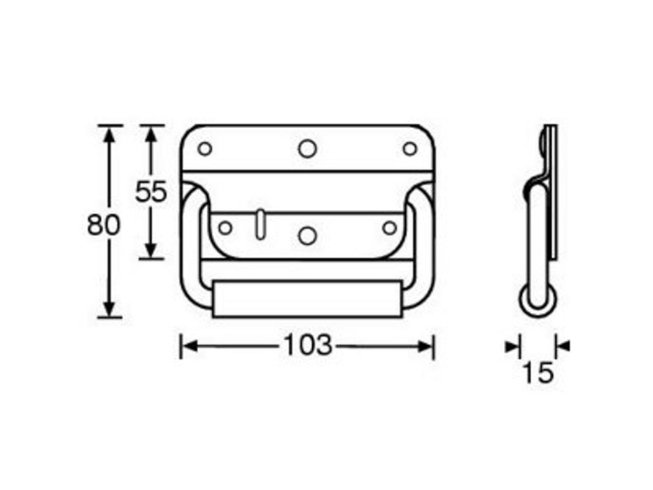 Adam Hall Hardware  Recessed Sprung Handle S