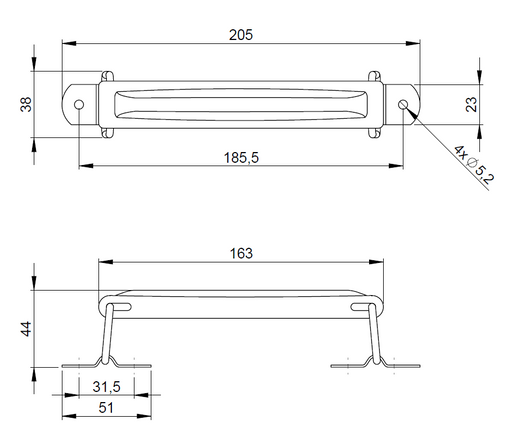 Adam Hall Hardware Case Handle Leather Black