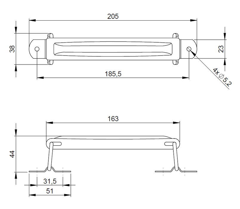 Adam Hall Hardware Case Handle Leather Black