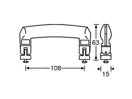 Adam Hall Hardware  Handle Black