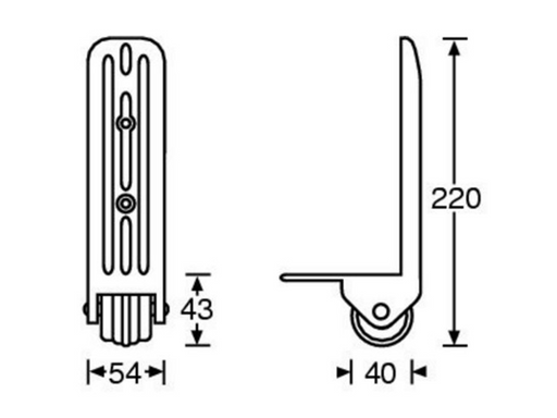 Adam Hall Hardware  Edge Castor 40 mm in Nylon Housing