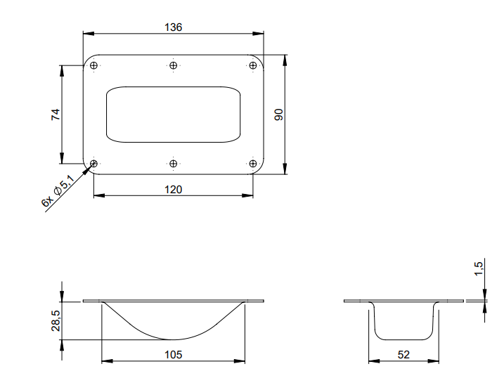Adam Hall Hardware  Castor Dish Steel Galvanised