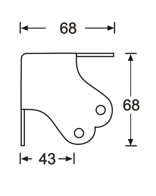 Adam Hall Hardware  Case Corner Large Three-Leg