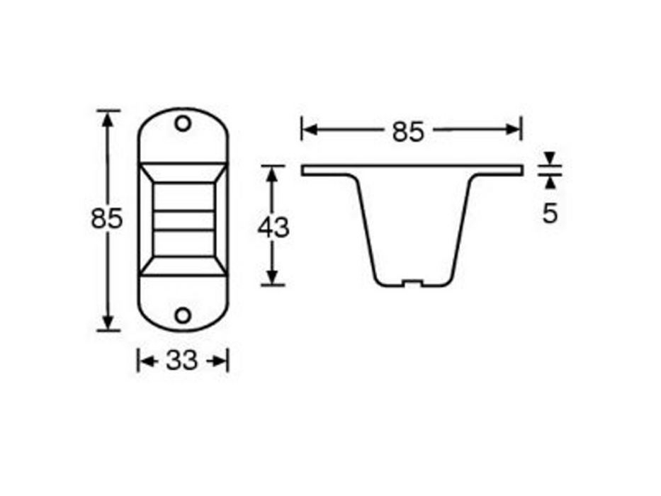 Adam Hall Hardware  Plastic Foot 85 x 33 x 43 mm