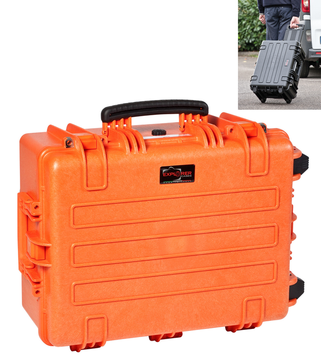 PLASTIC CASES WATERPROOF CASE 53x40x31 cm (53lt) w/ wheels - Orange