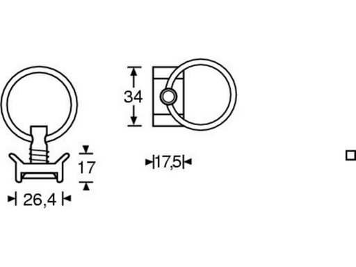 Adam Hall Hardware  Single Stud Ring