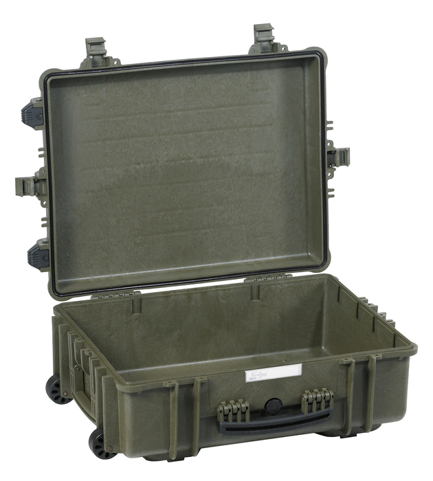 PLASTIC CASES WATERPROOF CASE 58x44x22+6 cm (56.1lt) w/ wheels - Green