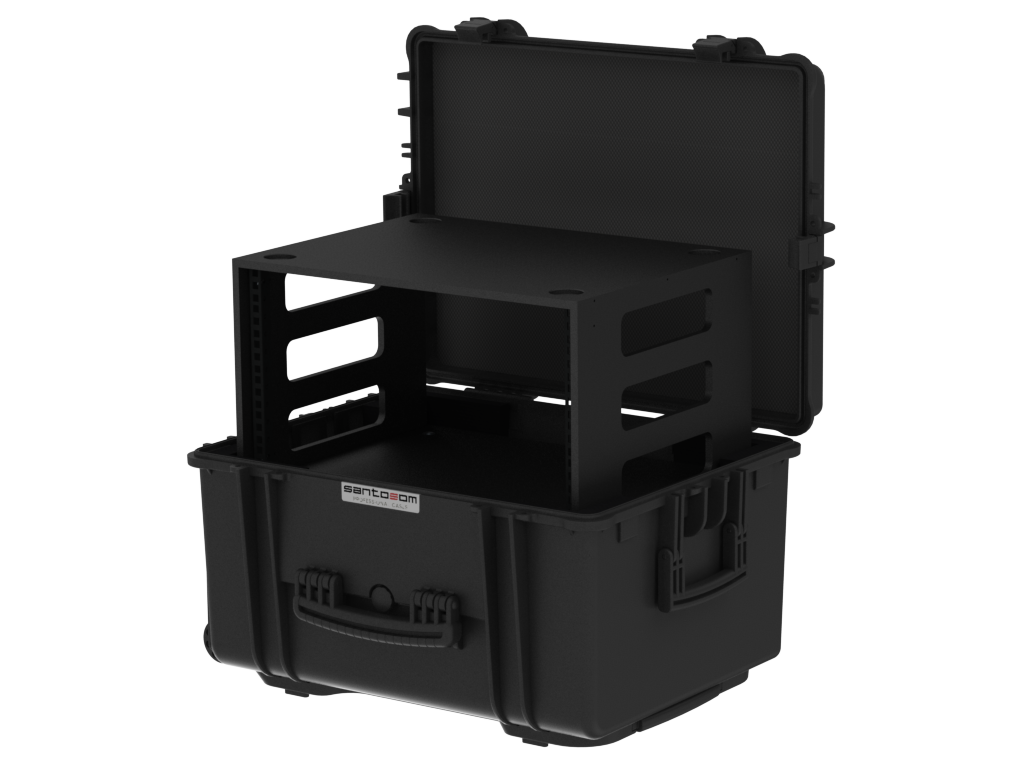 WATERPROOF CASE Explorer cases with wheels and rack sleeve 6U