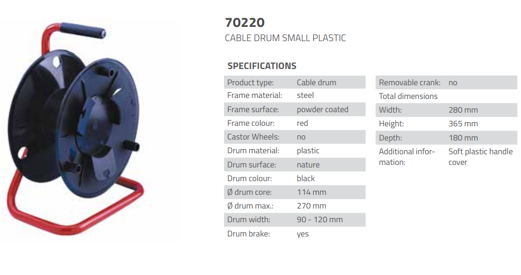 Adam Hall Enrolador de Cabo S Plastic Ø270