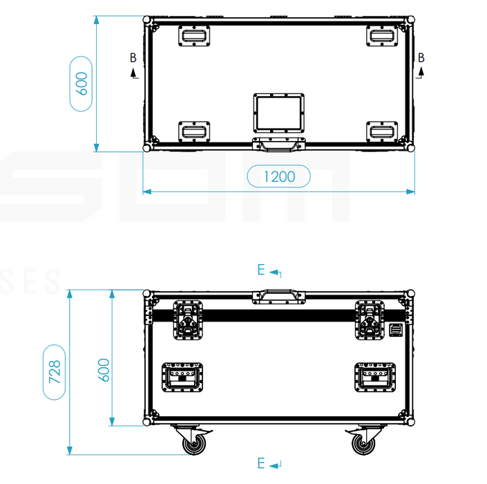 Santosom Flight case PRO, 22x Defender Mini (1200)