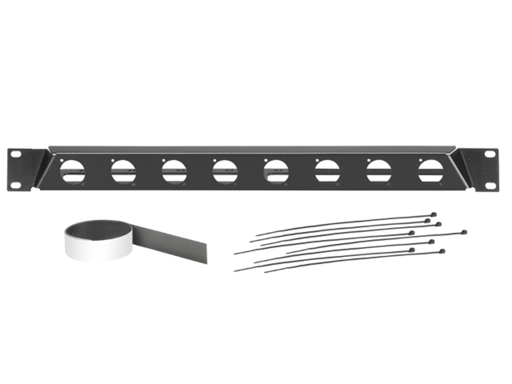 Santosom HARDWARE  19" angled Rack Panel 1U, 8 D-Size