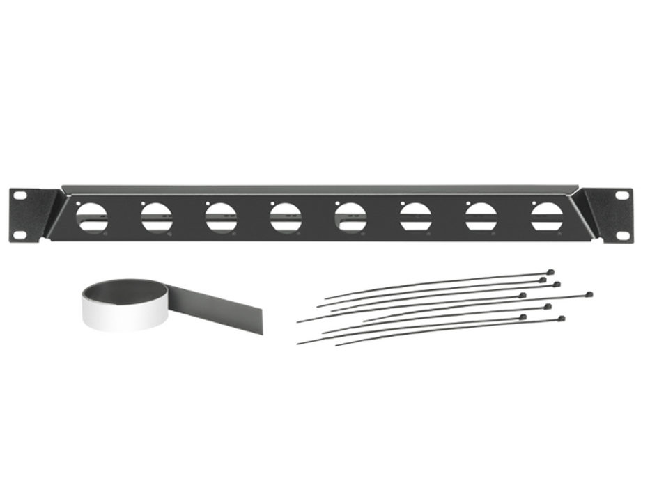 Santosom HARDWARE  19" angled Rack Panel 1U, 8 D-Size