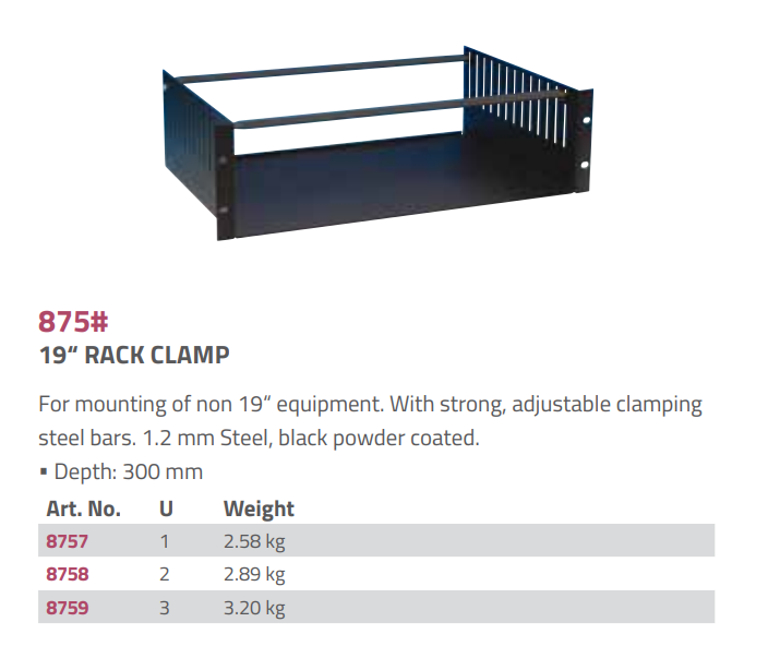 Adam Hall Hardware  19" Rack Clamp 4 U