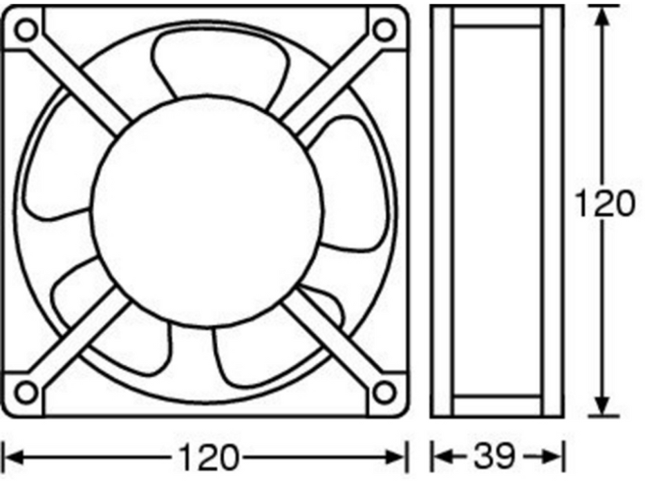 Adam Hall Hardware  Fan - cast chassis 120x120x39 mm.