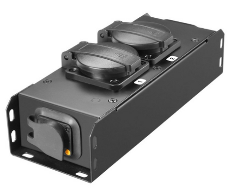 Adam Hall Pre-Assembled Cables Power Box, IN TRUE1 + 2x Schuko