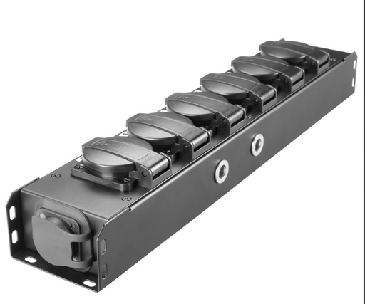 Adam Hall Pre-Assembled Cables Power Box Powercon, IN TRUE1 + 6x Shuko + True1