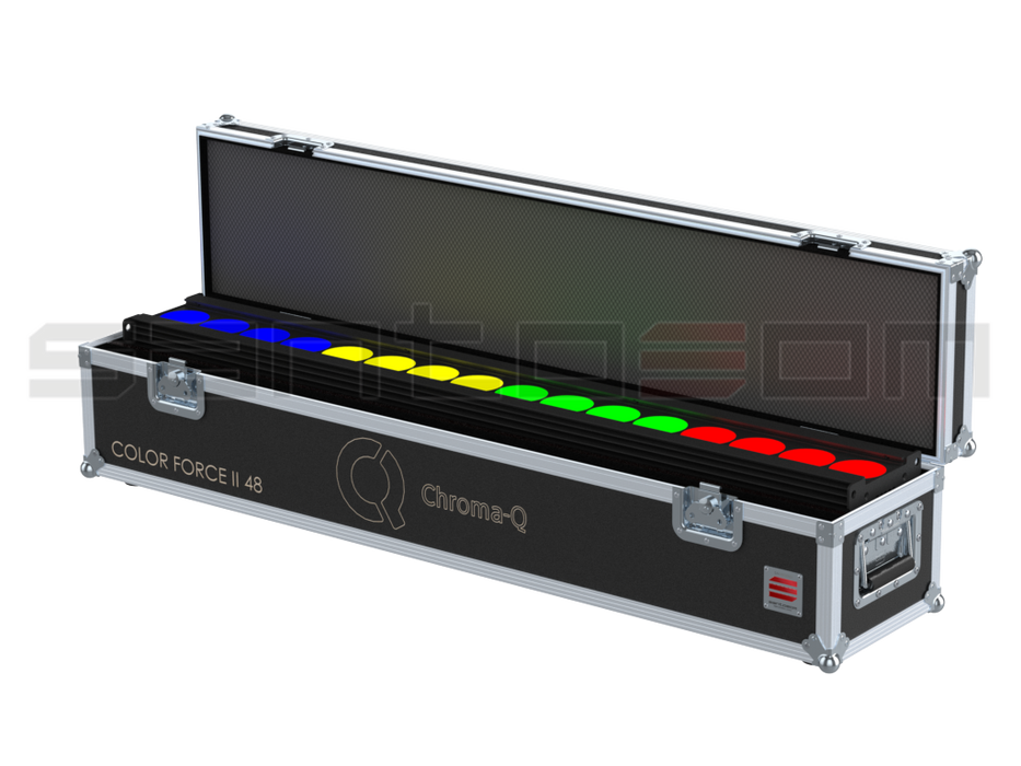 Santosom Blind Flight case, Chroma-Q Color Force II 48