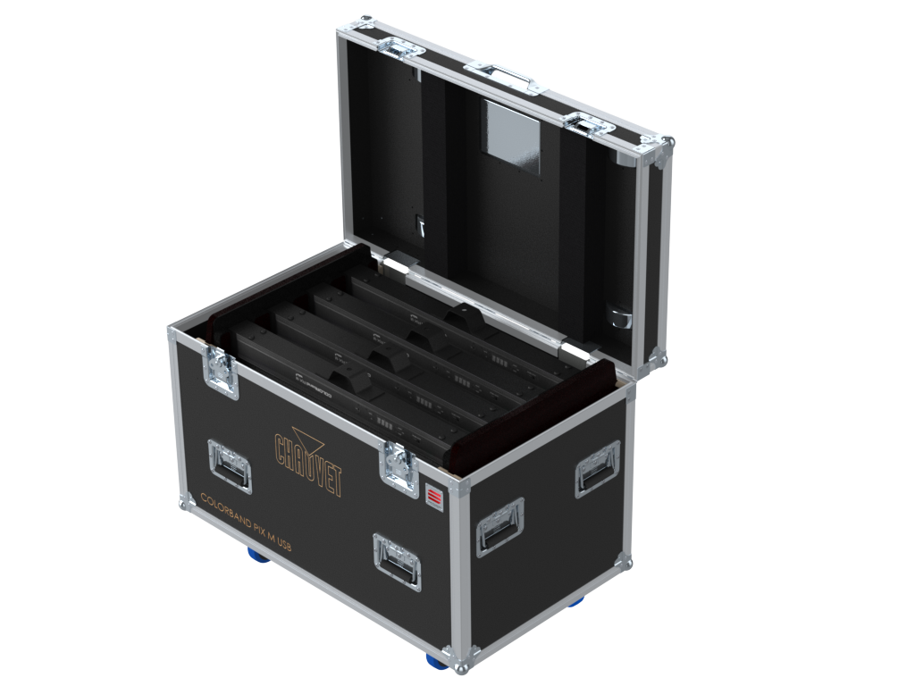 Santosom Flight case PRO, 12x Chauvet ColorBand Pix M Usb