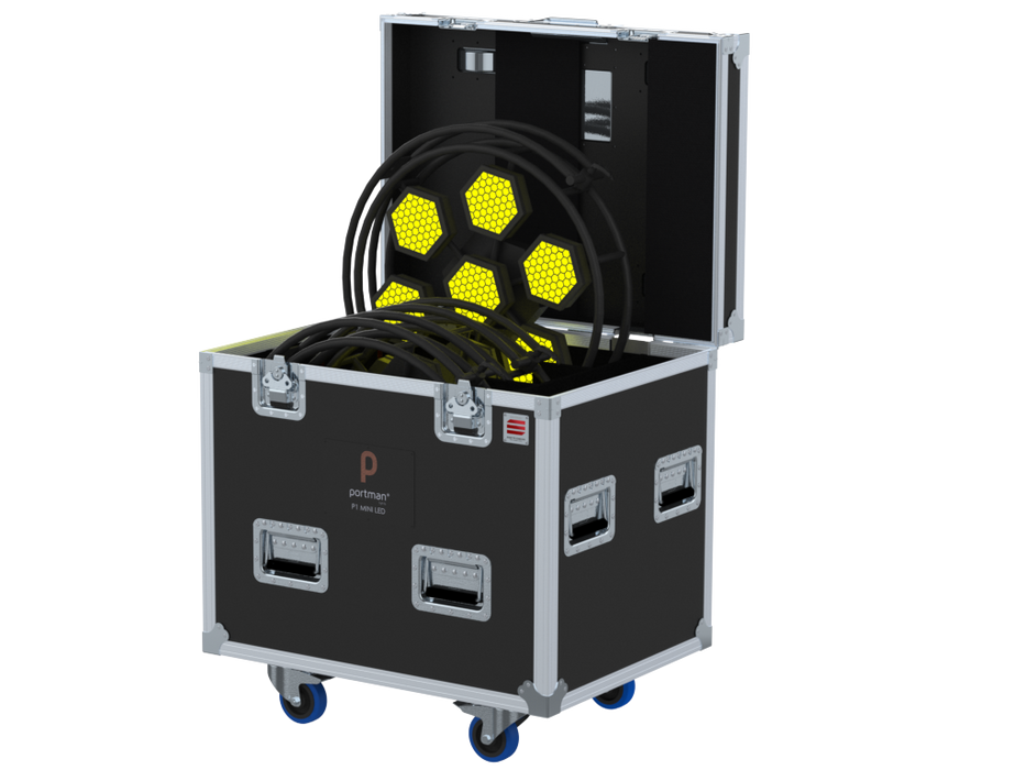 Santosom Projector Flight case PRO, 3x Portman P1 Mini Led